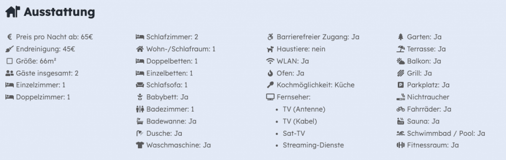 Ausstattungsmerkmale Hilfe - Anleitung Kundeneintrag
